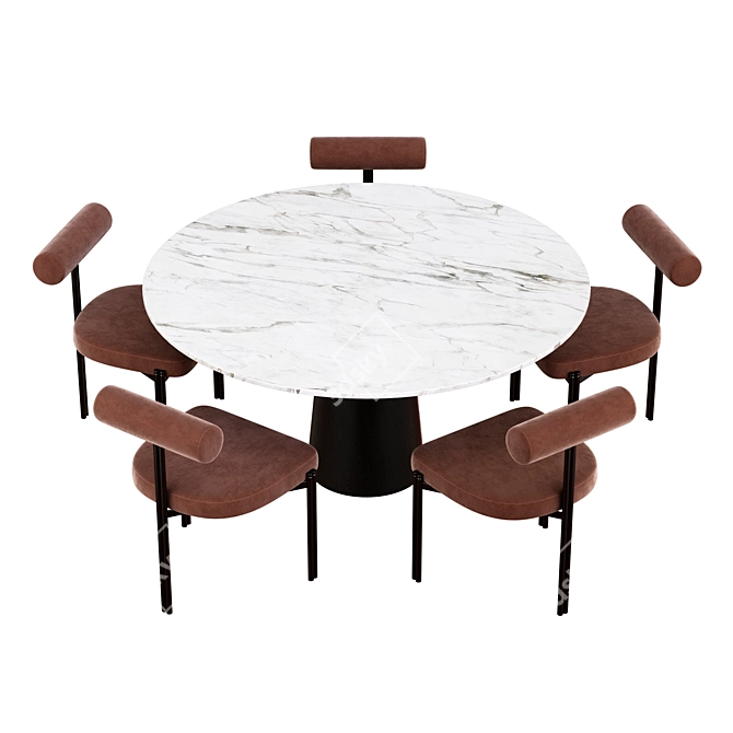 Modern Designer Dining Chair Set 3D model image 2