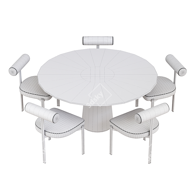 Modern Designer Dining Chair Set 3D model image 3