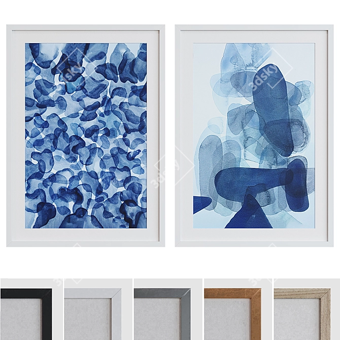 Modern Abstract Picture Frames Set 3D model image 1