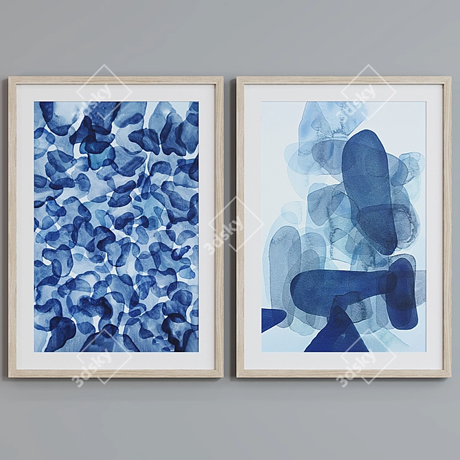 Modern Abstract Picture Frames Set 3D model image 2