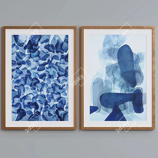 Modern Abstract Picture Frames Set 3D model image 3