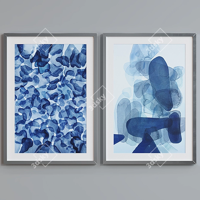 Modern Abstract Picture Frames Set 3D model image 4