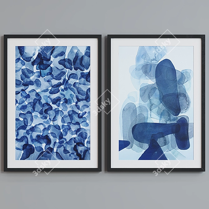 Modern Abstract Picture Frames Set 3D model image 5