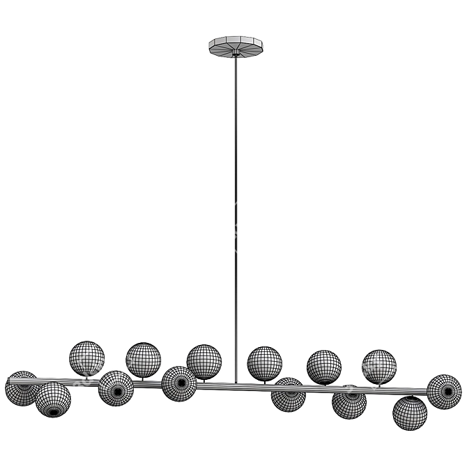 Sleek Adler Linear Chandelier 3D model image 2