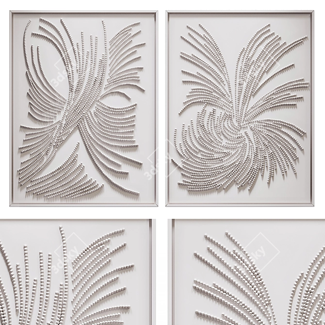 Illuminated White Diptych Art 3D model image 1