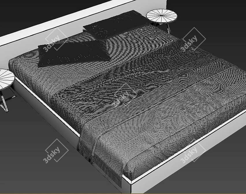 Scandinavi Modern Bed 3D Model 3D model image 3