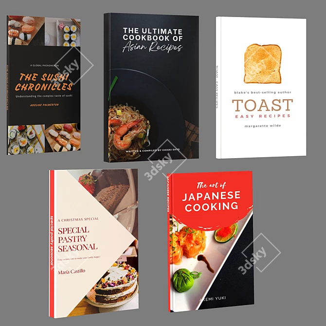 Kitchen Book Collection Bundle 3D model image 3