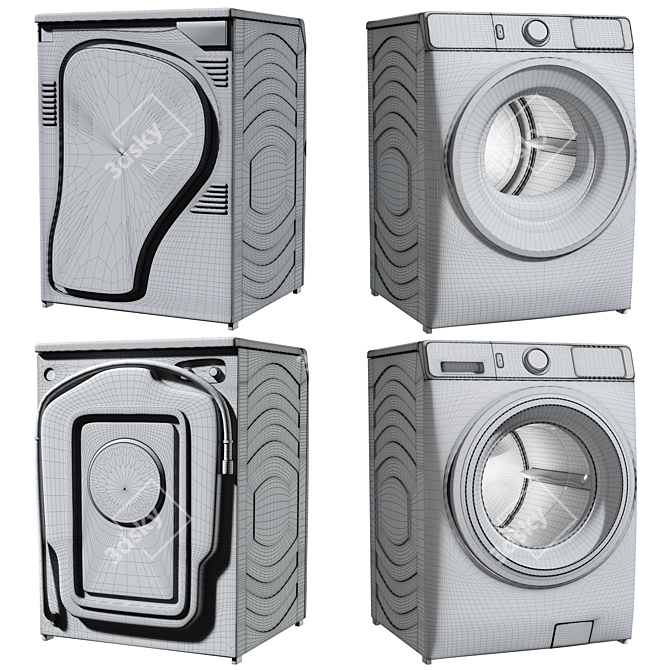 GE Smart Washer Dryer Set 3D model image 4