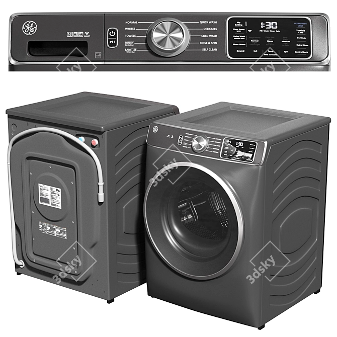 GE Smart Washer Dryer Set 3D model image 5