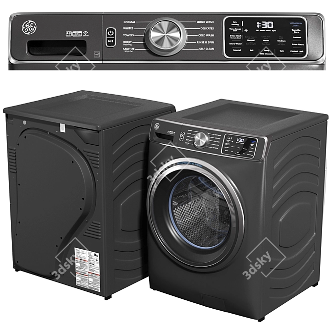 GE Smart Washer Dryer Set 3D model image 7