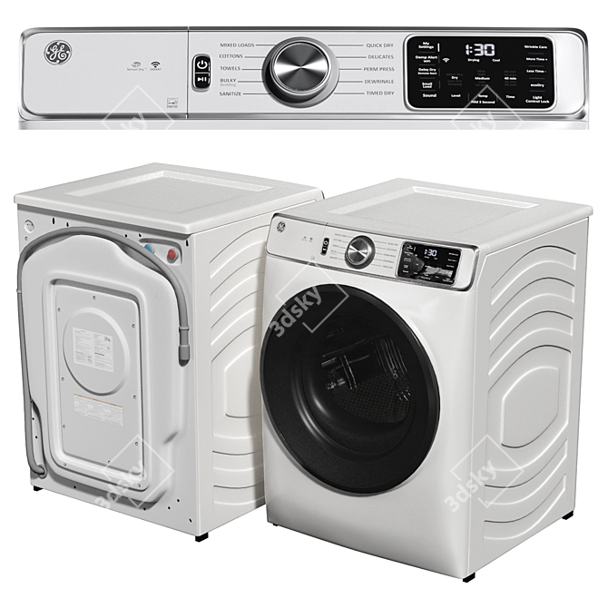 GE Smart Washer Dryer Set 3D model image 8