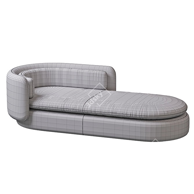 Modern Three-Seat Group Chaise 3D model image 5