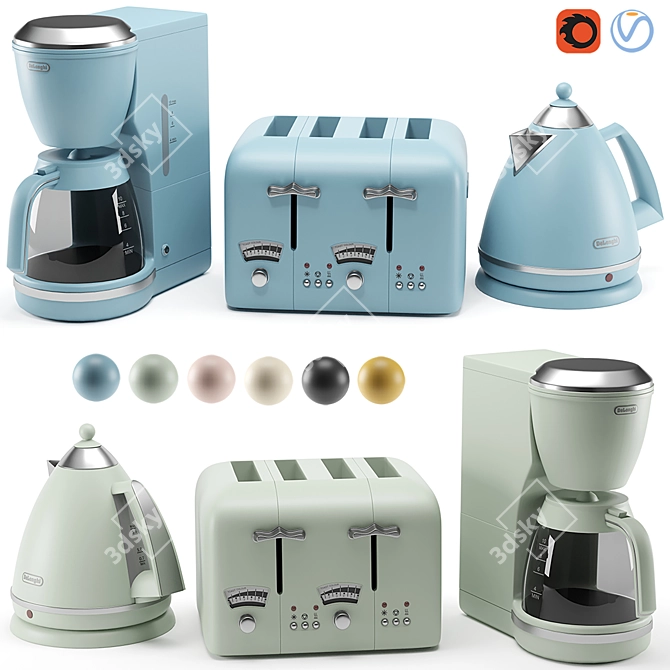 Delonghi Kitchen Appliance Bundle 3D model image 1