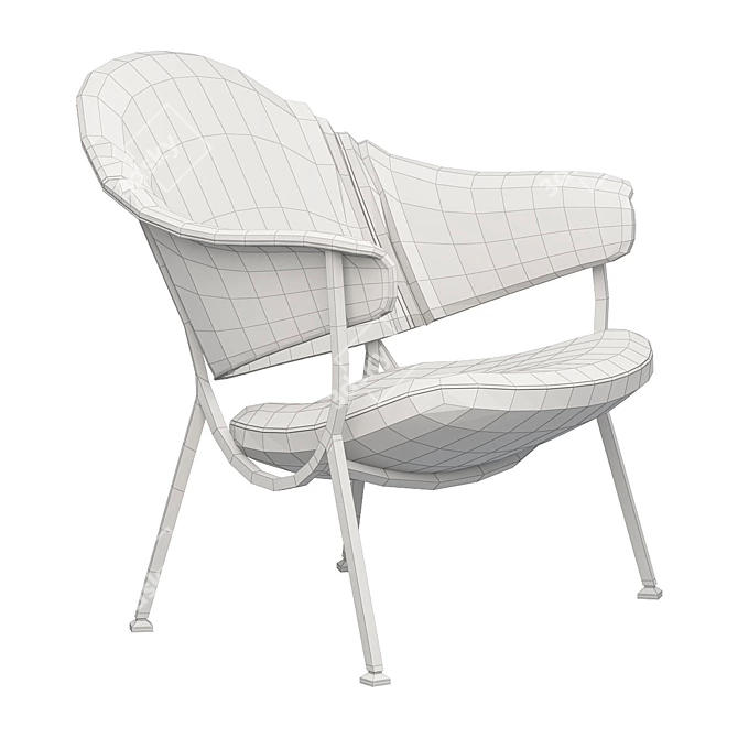 Elegant Murano Lounge Chair 3D model image 2