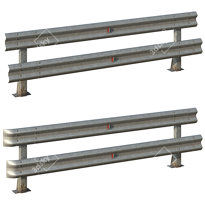 Road Bumper Set 6 Variants 3D model image 3