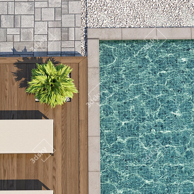 Title: Luxury Swimming Pool Model 3D model image 5