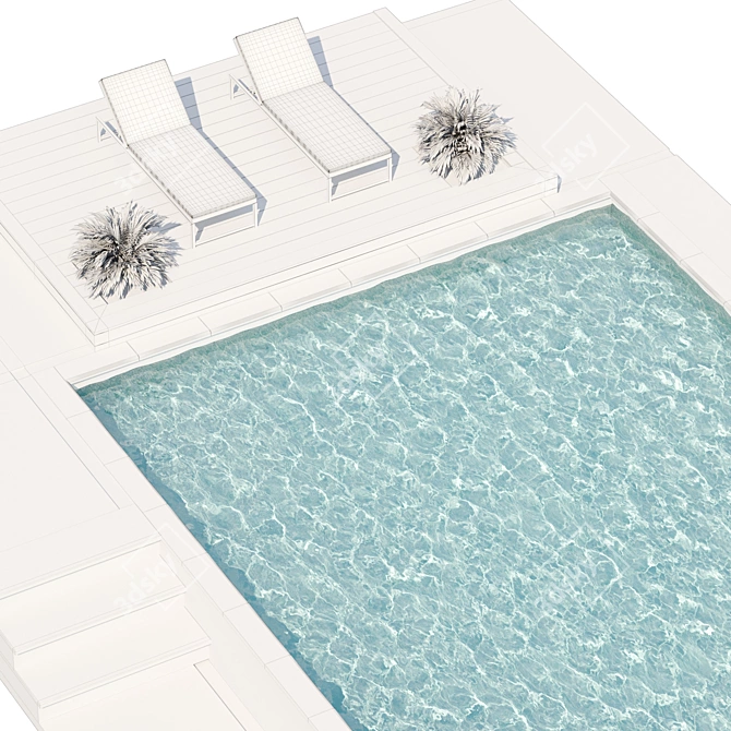 Title: Luxury Swimming Pool Model 3D model image 7