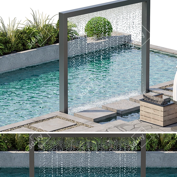 Premium Pool 3D Model 3D model image 2