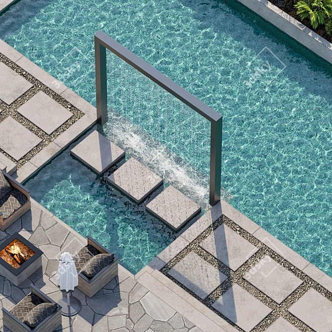 Premium Pool 3D Model 3D model image 3