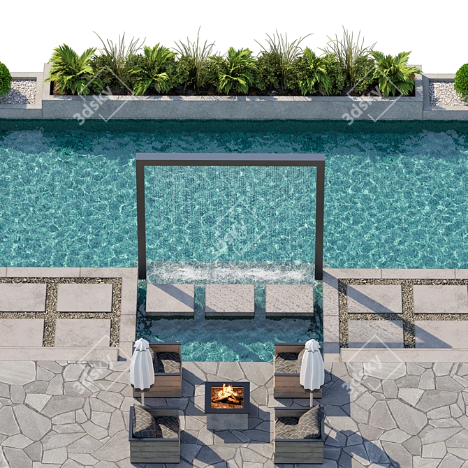 Premium Pool 3D Model 3D model image 4