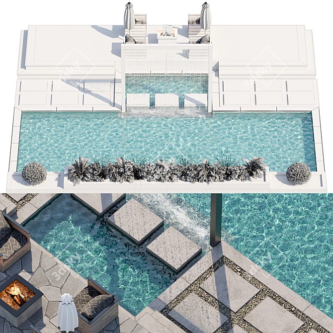 Premium Pool 3D Model 3D model image 5