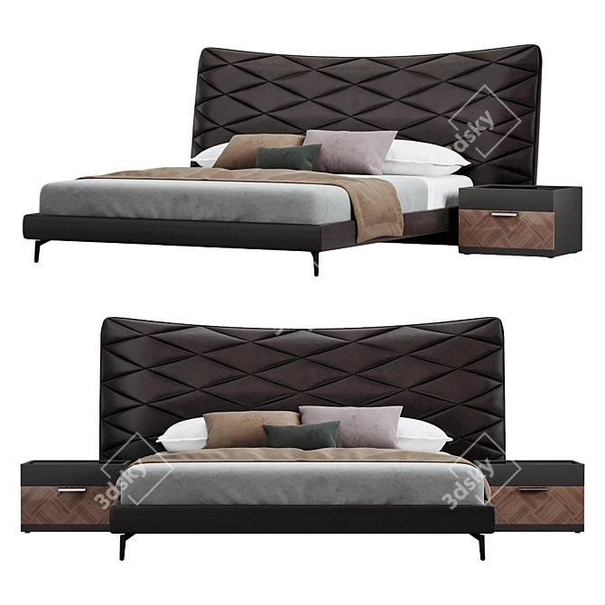 Enza Home DORIAN Kasa Bed 3D model image 1