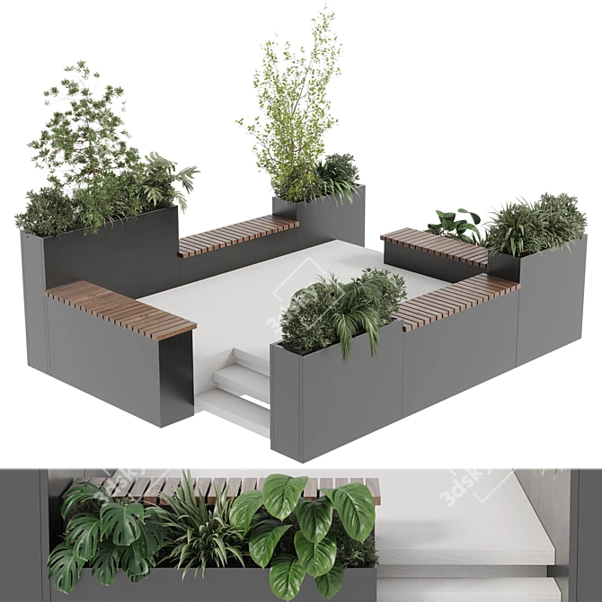 Roof Garden Furniture Set Max 3D model image 1