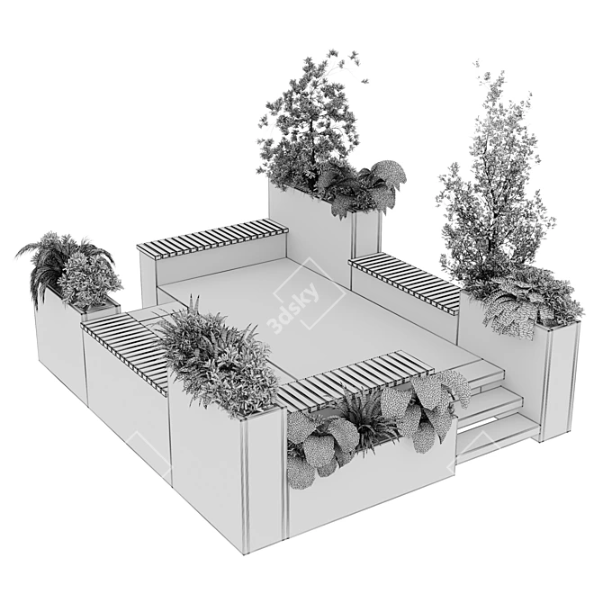 Roof Garden Furniture Set Max 3D model image 5