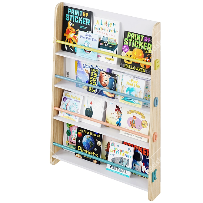 Minime 4-Level Kids Bookshelf 3D model image 4