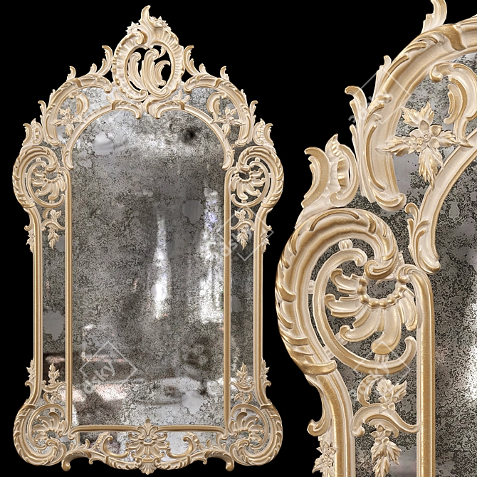 Regal George III-Inspired Mirror 3D model image 1