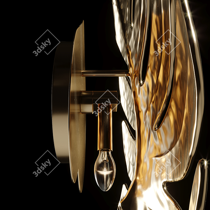 Handcrafted Rainforest Wall Lamp 3D model image 6