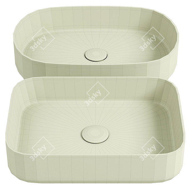 Fantasy Quad Brown Sink 50x36 3D model image 2