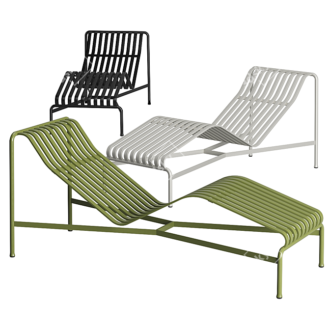 Urban Elegance: Palissade Chaise Longue 3D model image 1