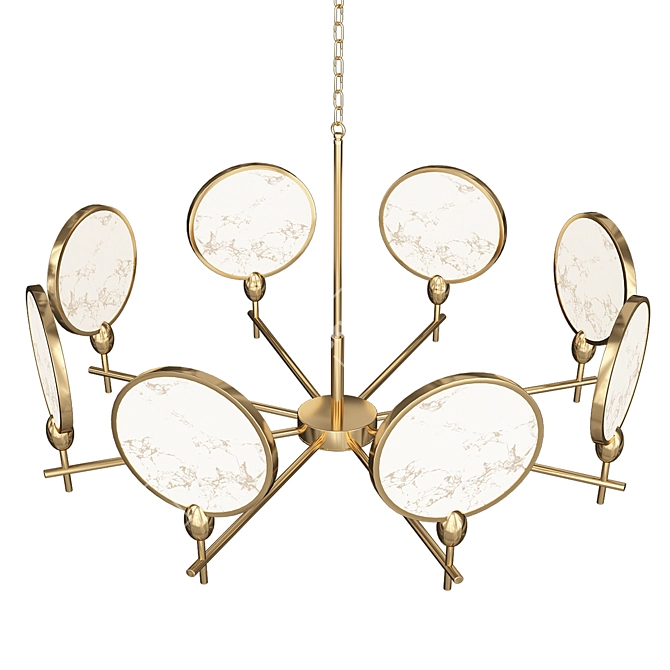 Contemporary Bronze Marble LED Chandelier 3D model image 2