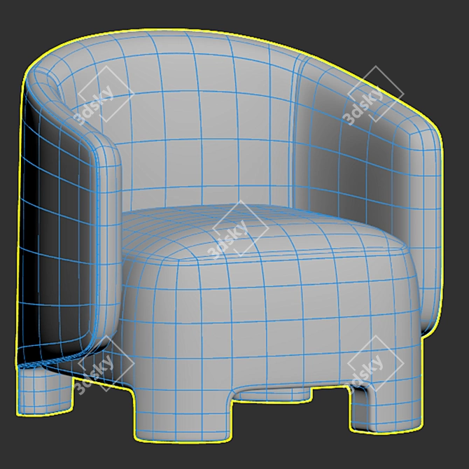 Contemporary TARU Armchair Design 3D model image 5