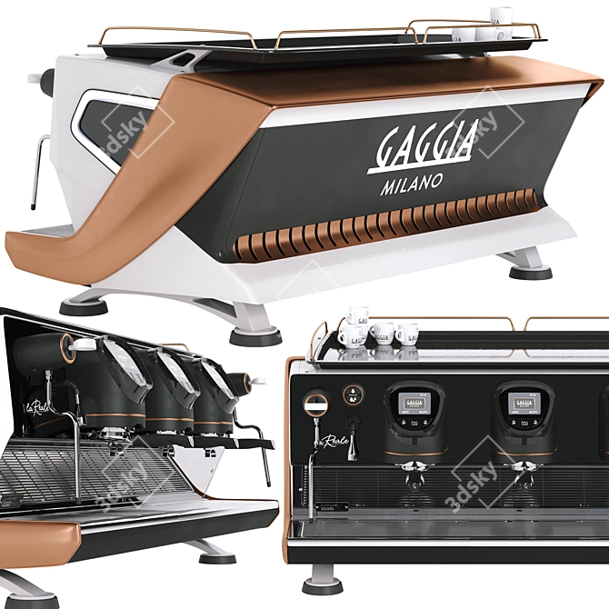 Gaggia La Reale 3-Group Machine 3D model image 2