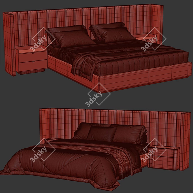 Provence Bed Set 3D Models 3D model image 7