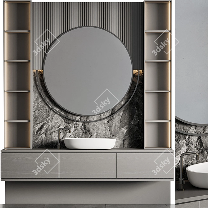 Modern Bathroom Furniture 3D Model 3D model image 1