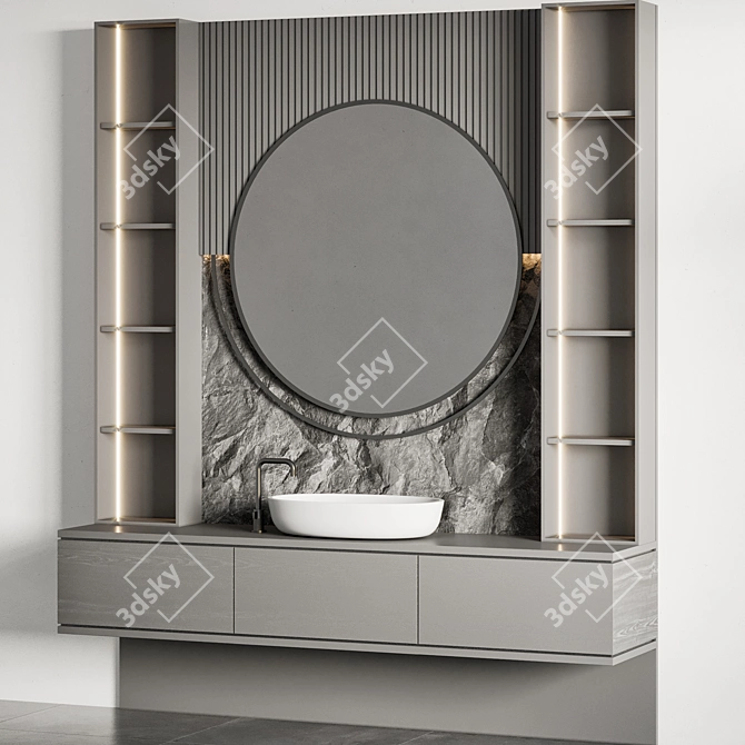 Modern Bathroom Furniture 3D Model 3D model image 2