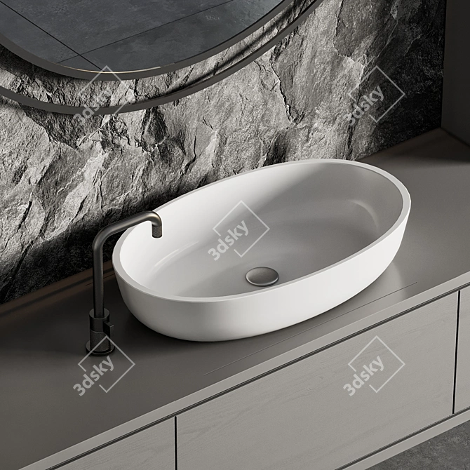 Modern Bathroom Furniture 3D Model 3D model image 4