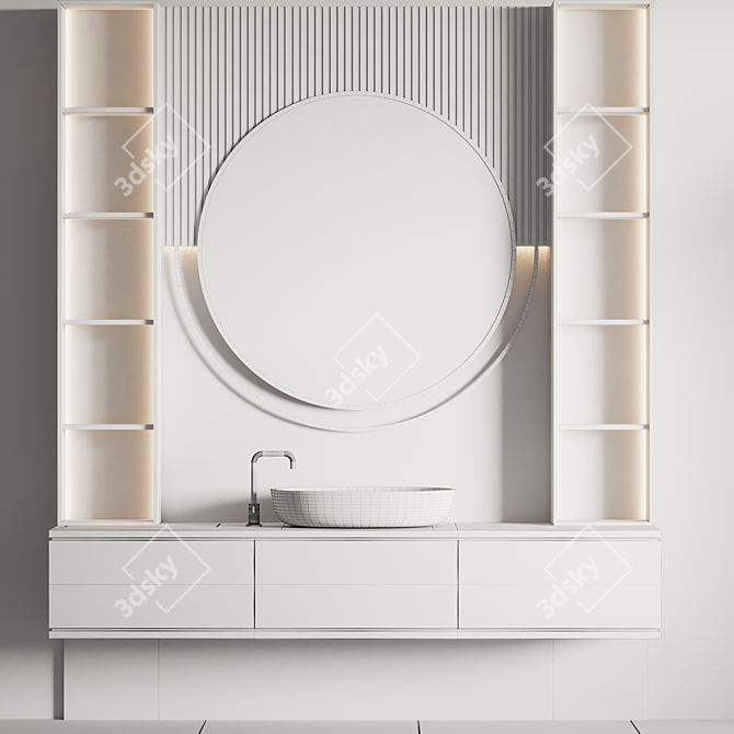 Modern Bathroom Furniture 3D Model 3D model image 5