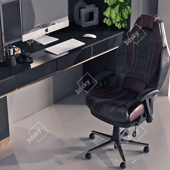 Elegant Home Office Desk Set 3D model image 5