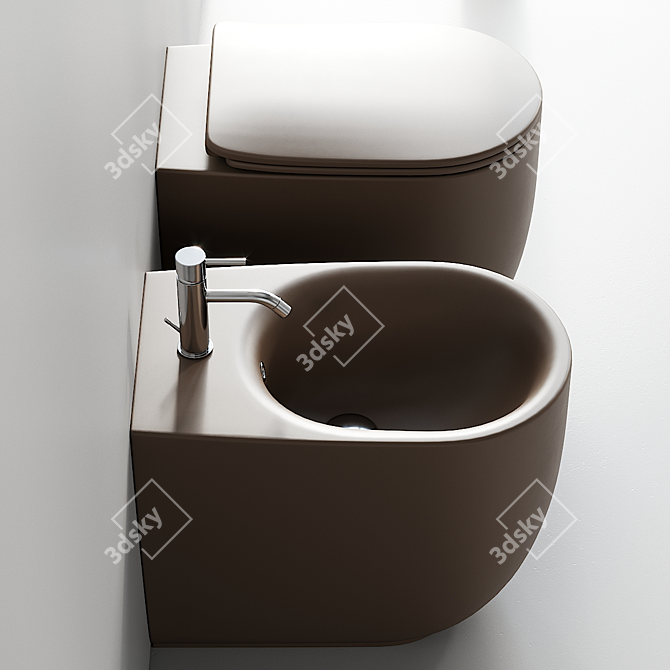 Nolita Back-to-Wall Toilet Bidet 3D model image 2