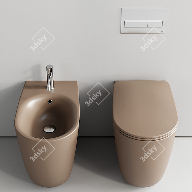 Nolita Back-to-Wall Toilet Bidet 3D model image 3