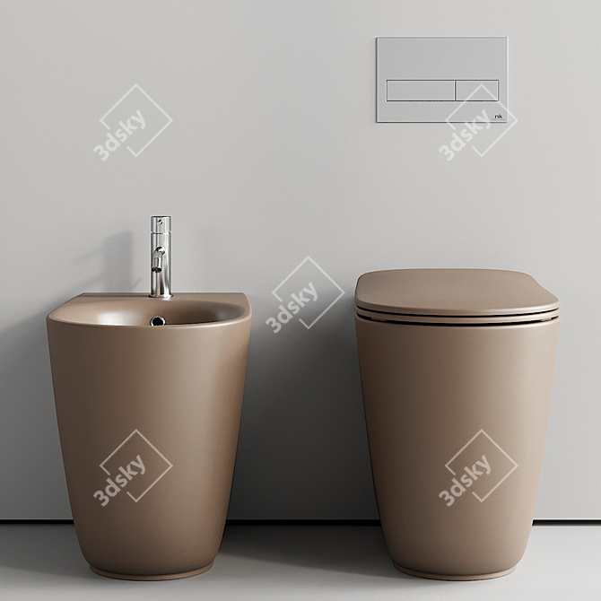 Nolita Back-to-Wall Toilet Bidet 3D model image 4