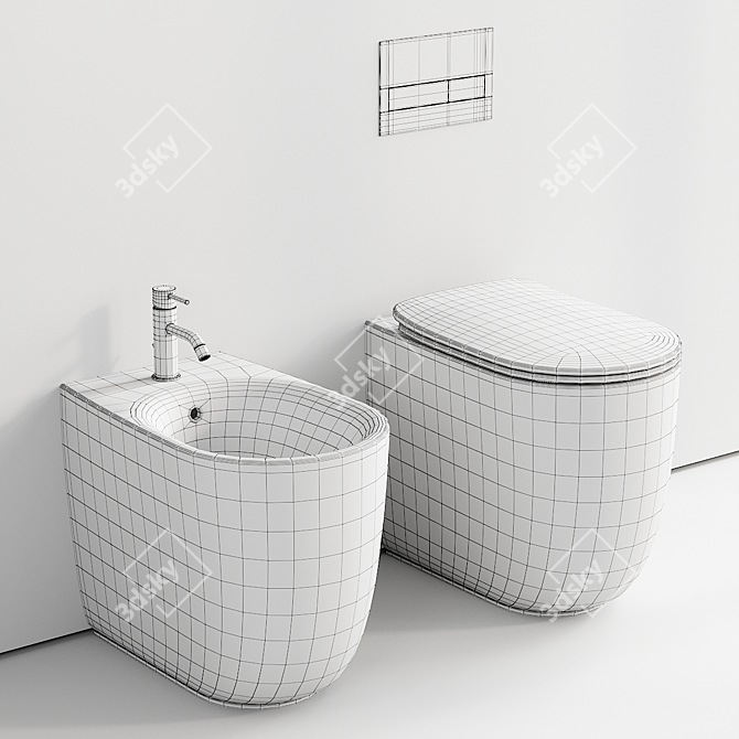 Nolita Back-to-Wall Toilet Bidet 3D model image 5