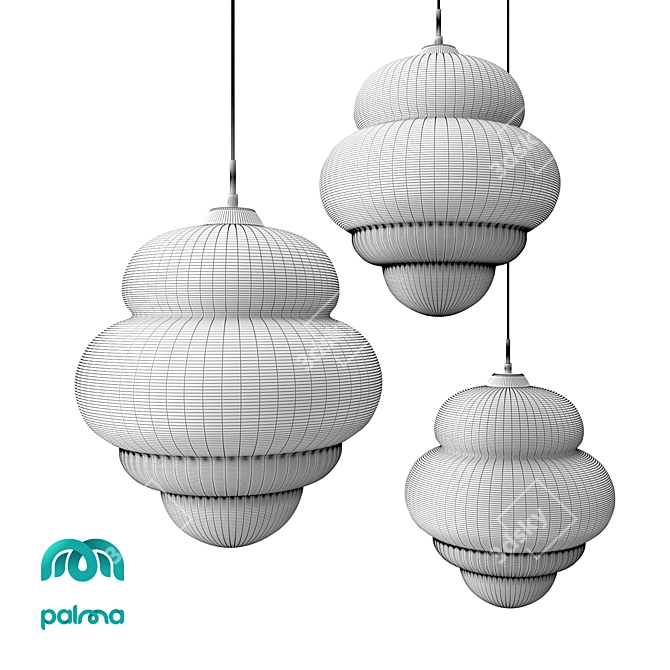 Palma Pendant Light Fixture 0507PLB 3D model image 2