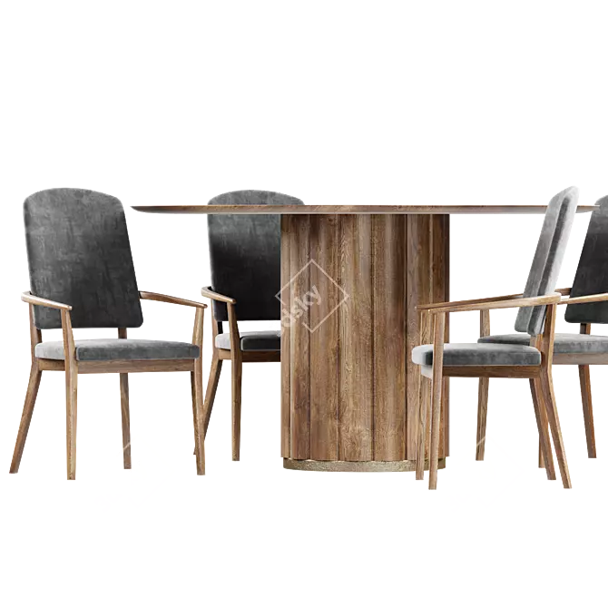 Chelsea Model Dining Set by Very Wood 3D model image 3