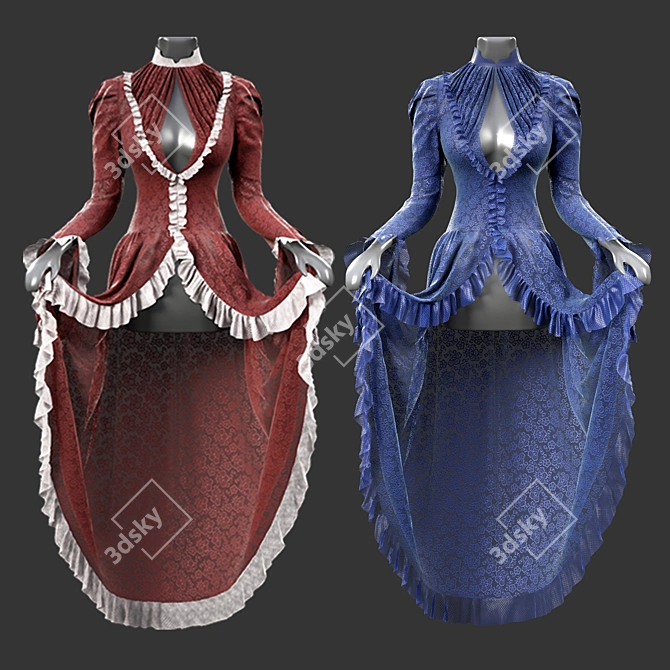 Vintage Lace Clothes Collection 3D model image 2