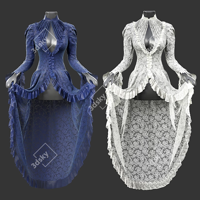 Vintage Lace Clothes Collection 3D model image 5